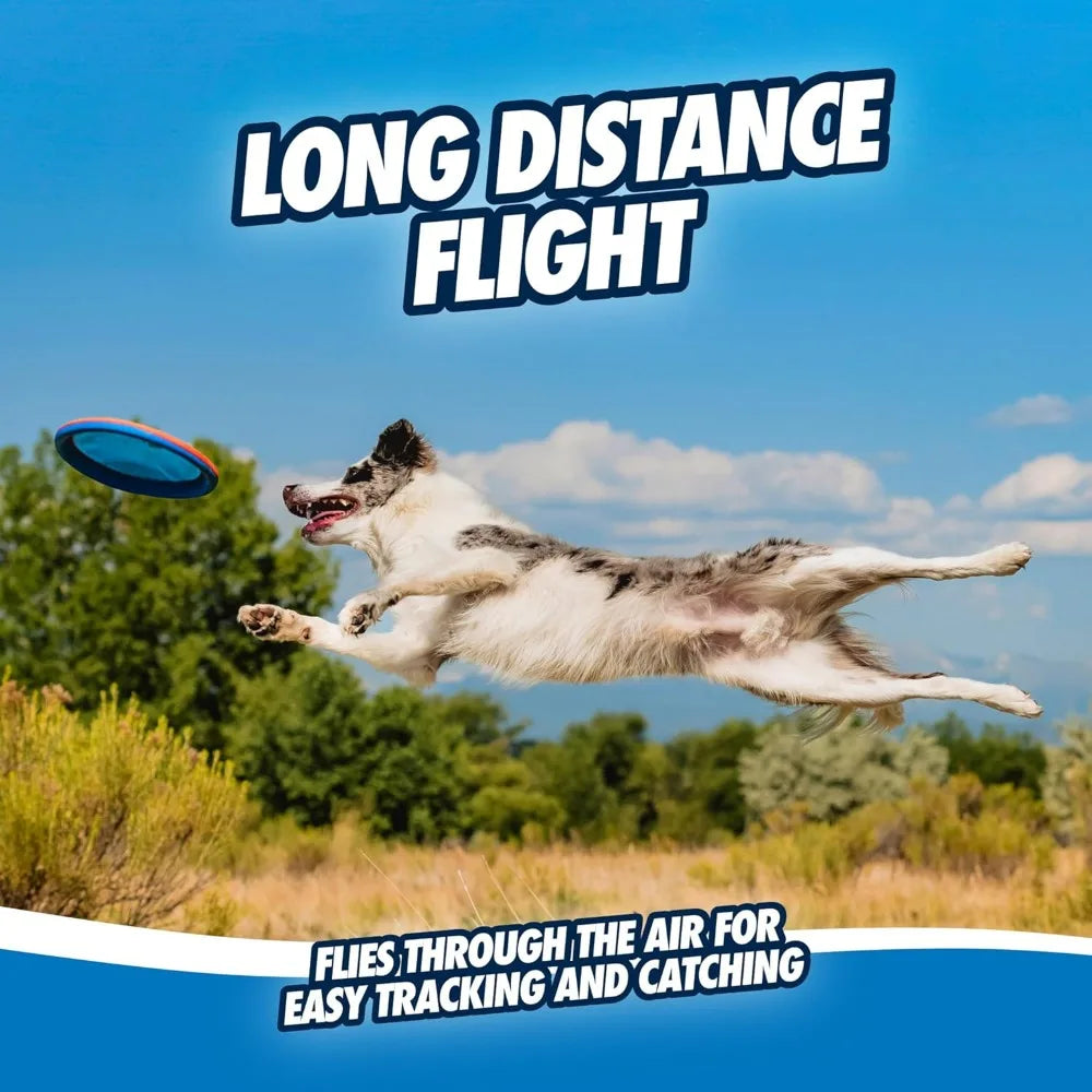 Paraflight Flying Disc Dog Toy - Water Floating Flyer - Durable Nylon Construction with Soft Rubber Edges