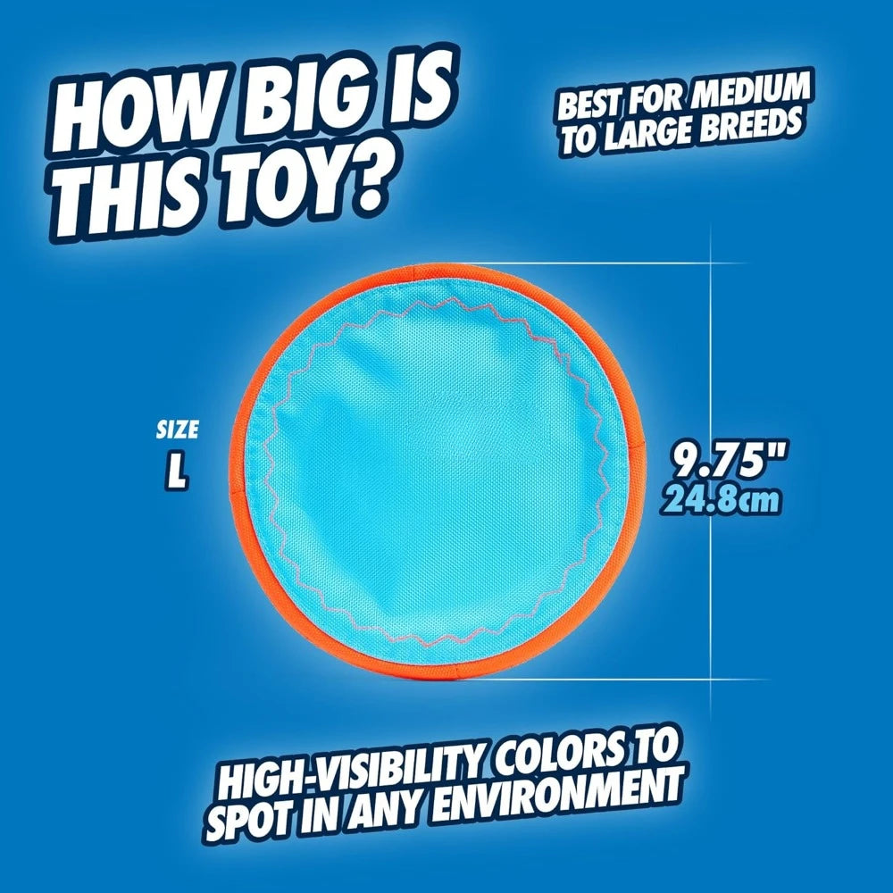 Paraflight Flying Disc Dog Toy - Water Floating Flyer - Durable Nylon Construction with Soft Rubber Edges